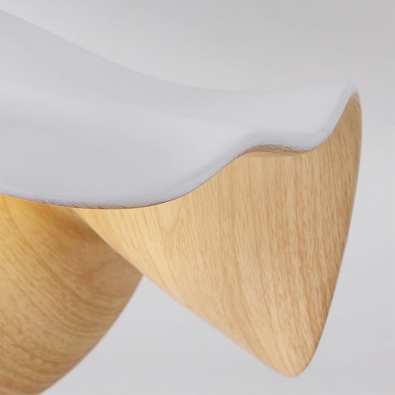Scandinavian Wood Ceiling Light, Japandi Flush Mount, Black or White