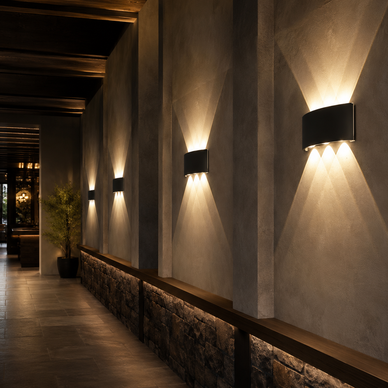 Modern LED Up & Down Wall Light, Indoor & Outdoor Sconce