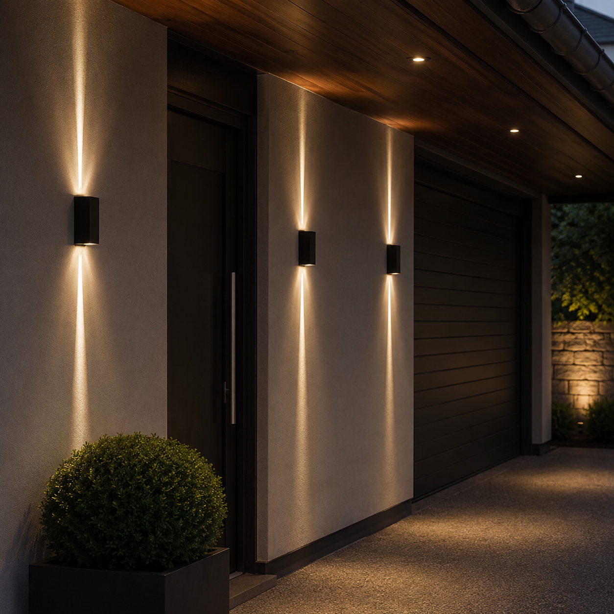 Outdoor Up Down Wall Light - IP65 LED Garden Wall Sconce, Black