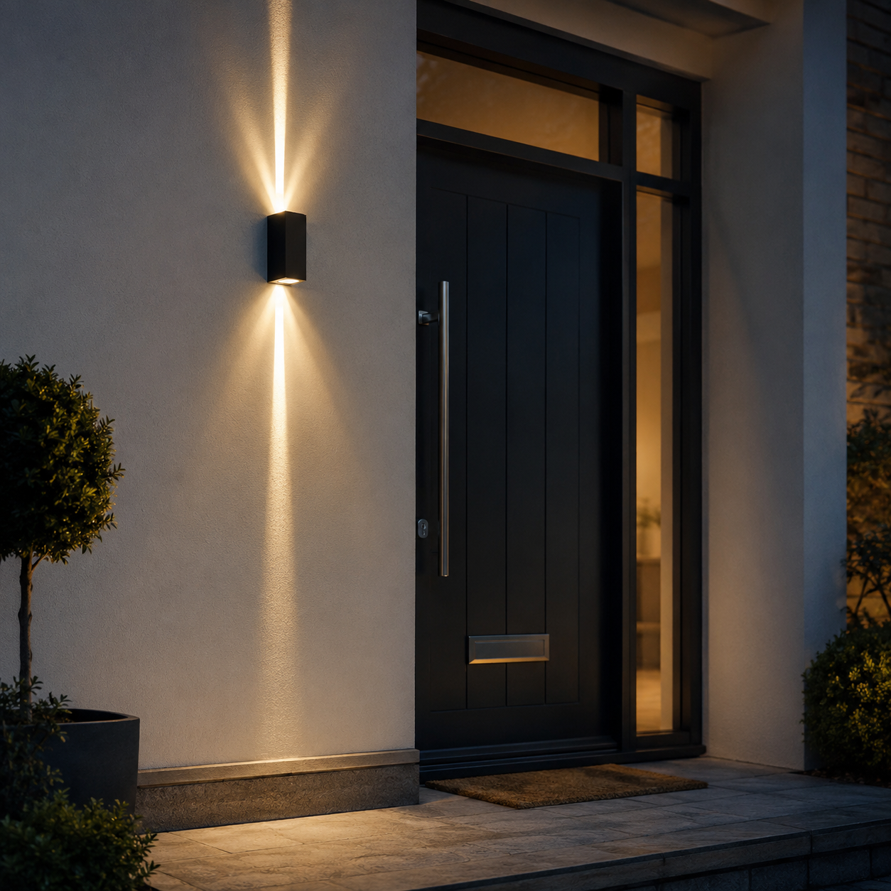 Outdoor Up Down Wall Light - IP65 LED Garden Wall Sconce, Black