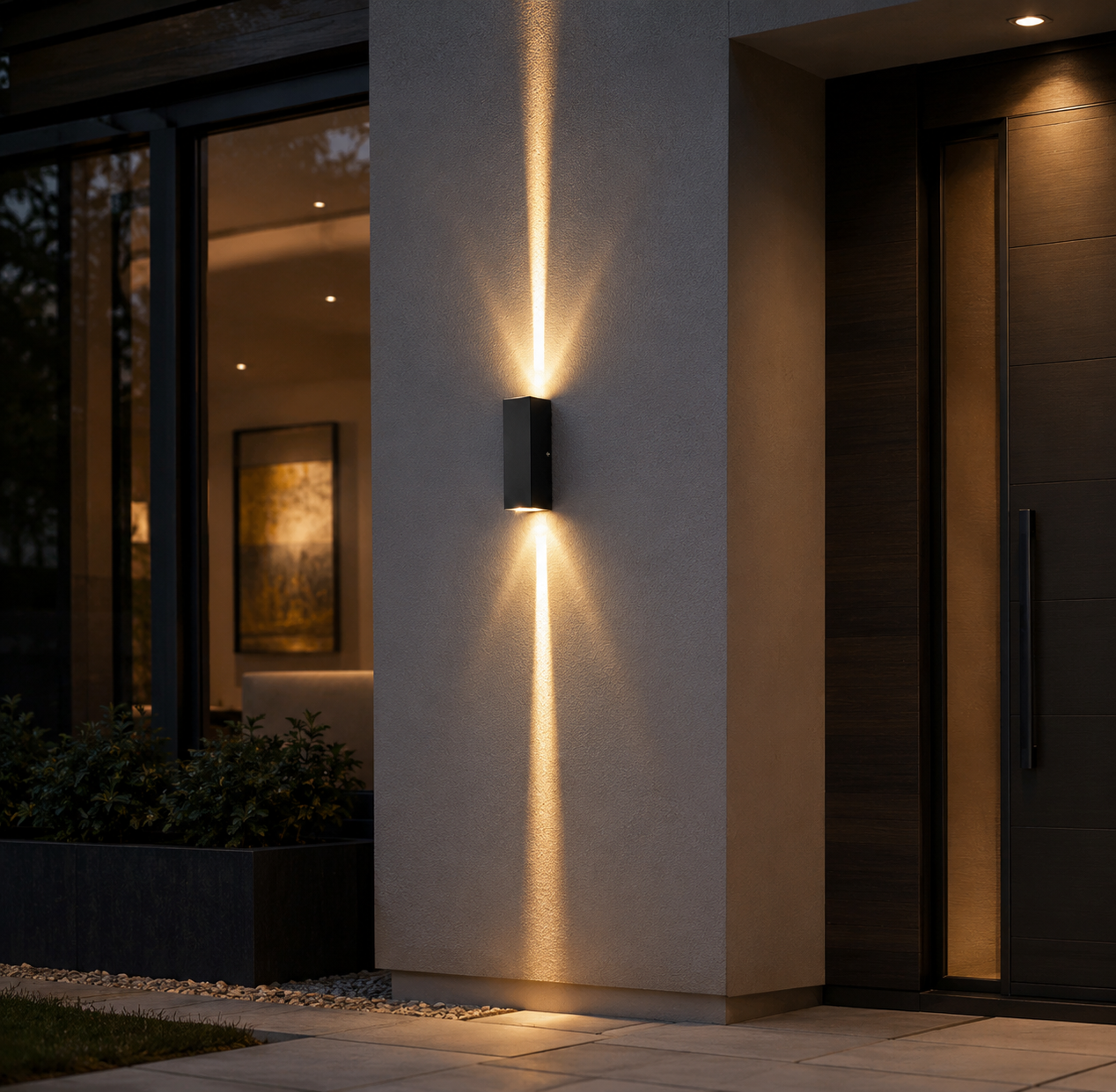 Outdoor Up Down Wall Light - IP65 LED Garden Wall Sconce, Black