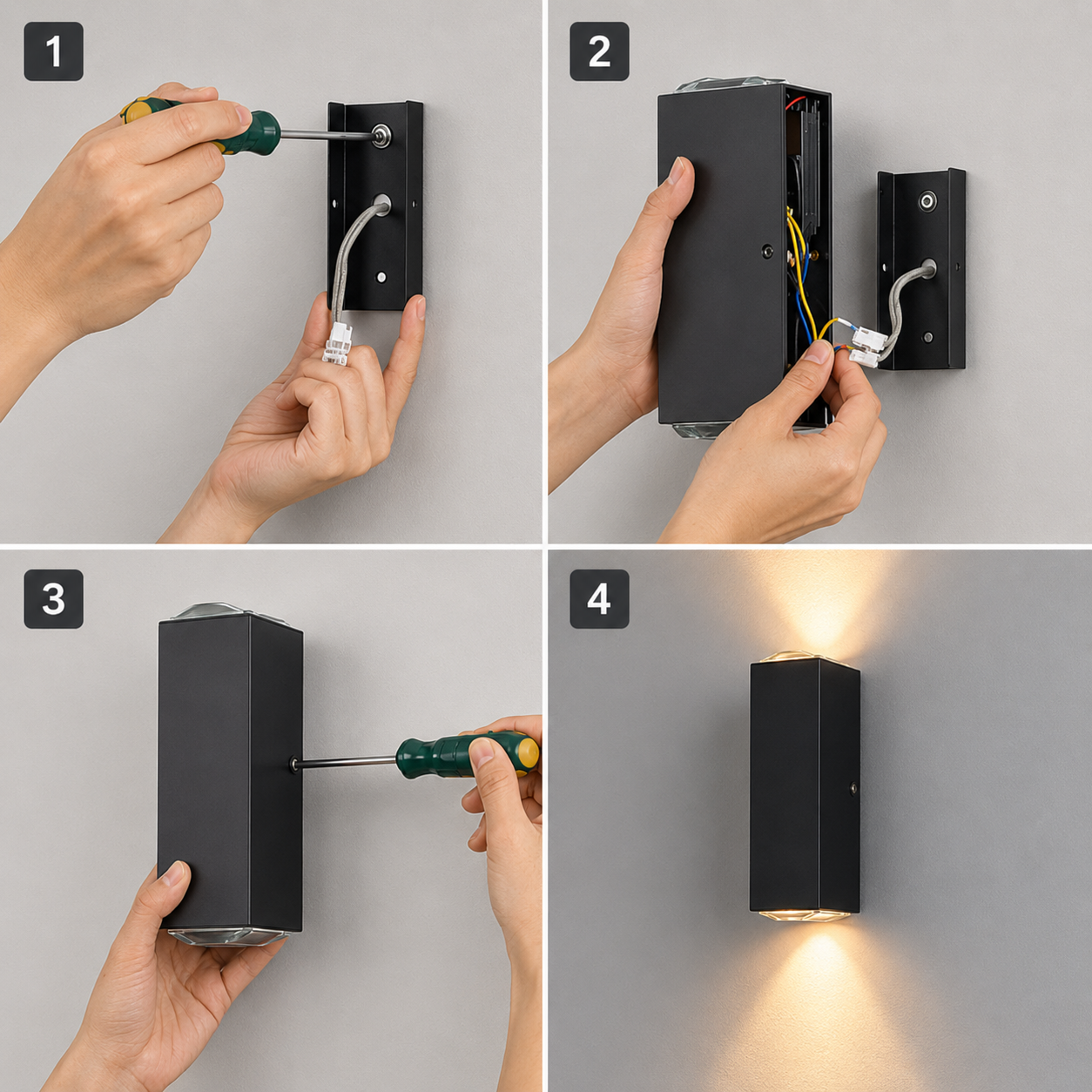 Outdoor Up Down Wall Light - IP65 LED Garden Wall Sconce, Black