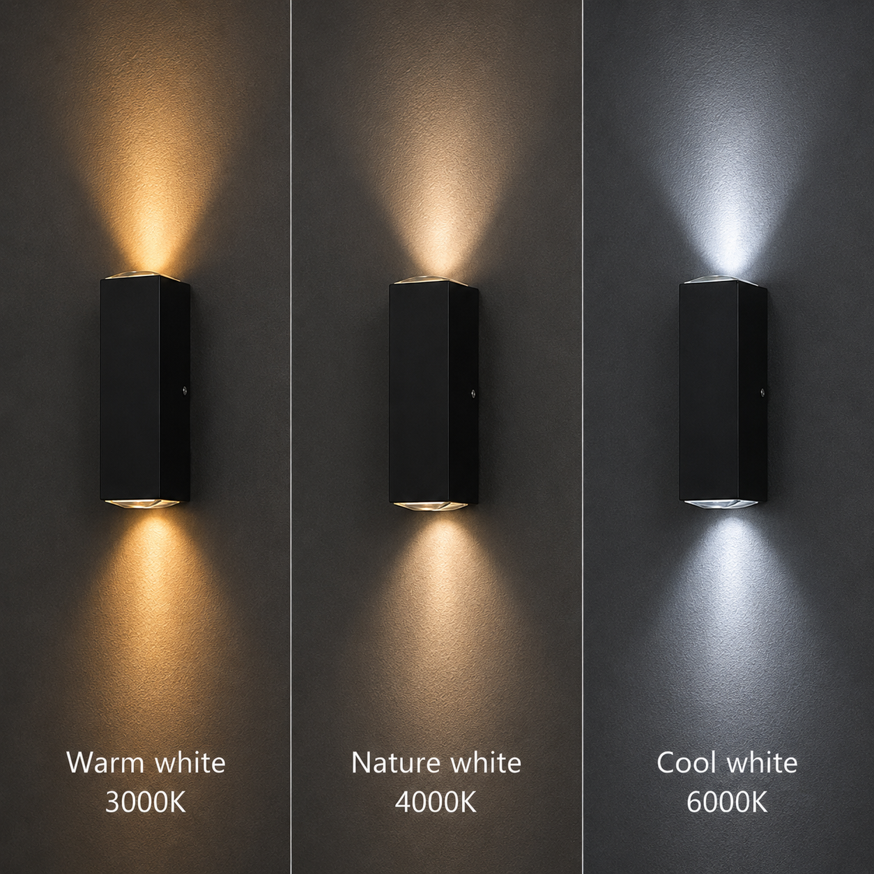 Outdoor Up Down Wall Light - IP65 LED Garden Wall Sconce, Black
