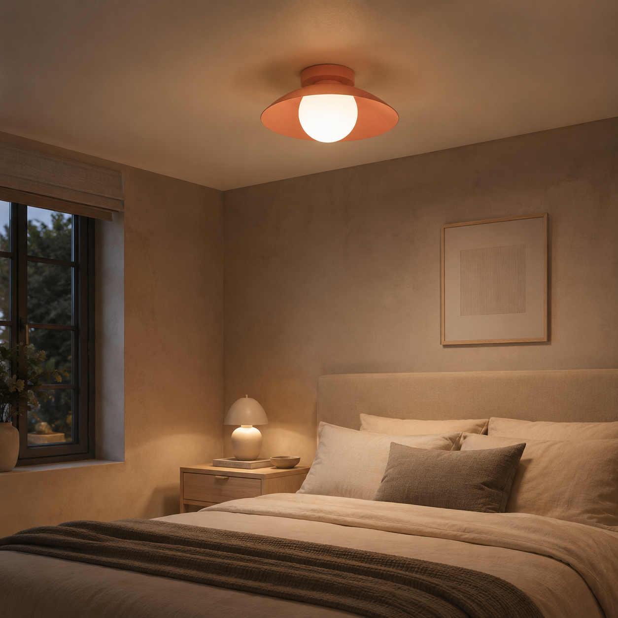 Round Flush Mount Ceiling Light, Modern Metal Kitchen Light
