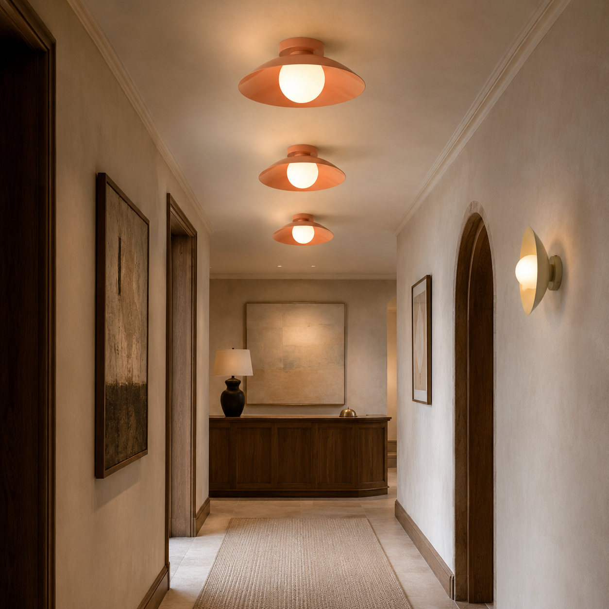 Round Flush Mount Ceiling Light, Modern Metal Kitchen Light