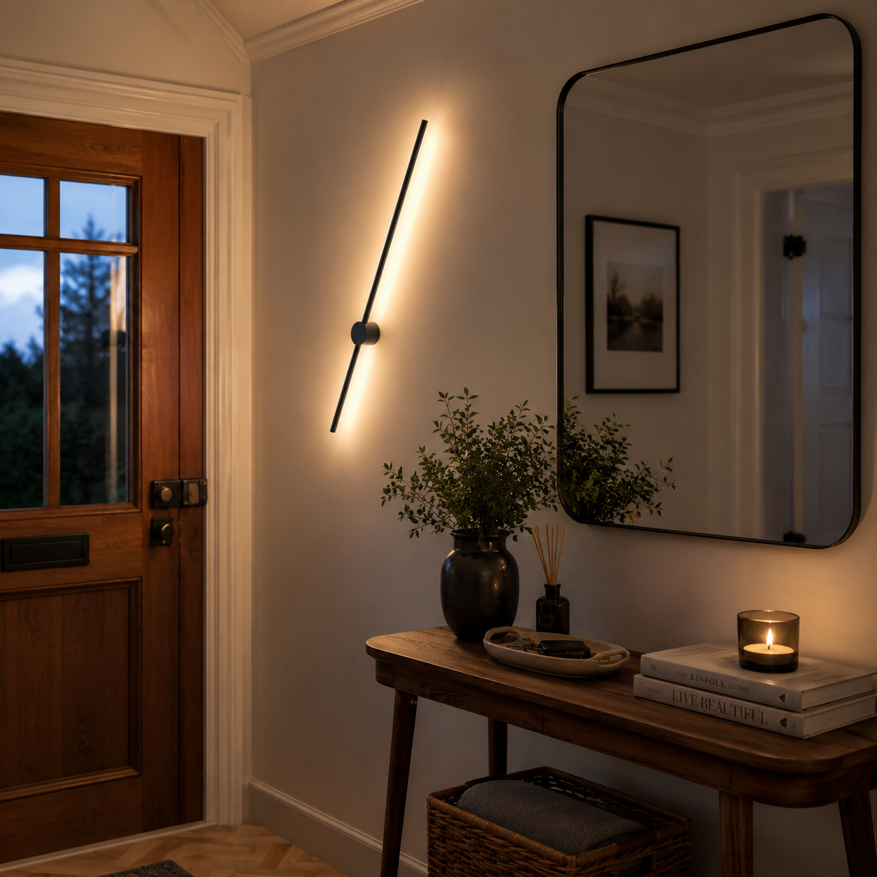 Nordic Linear LED Wall Light Bar - Modern Minimalist Black Sconce