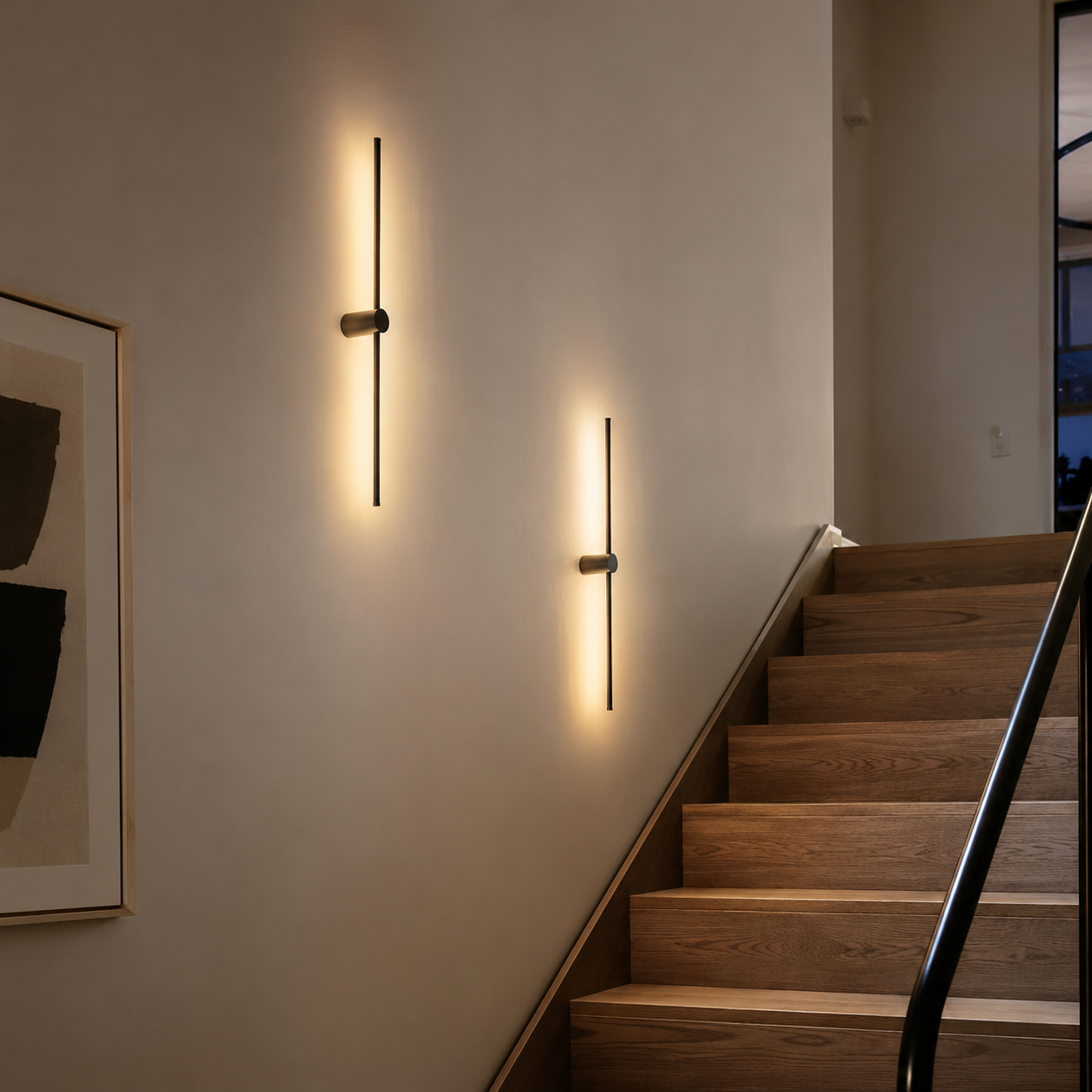 Nordic Linear LED Wall Light Bar - Modern Minimalist Black Sconce