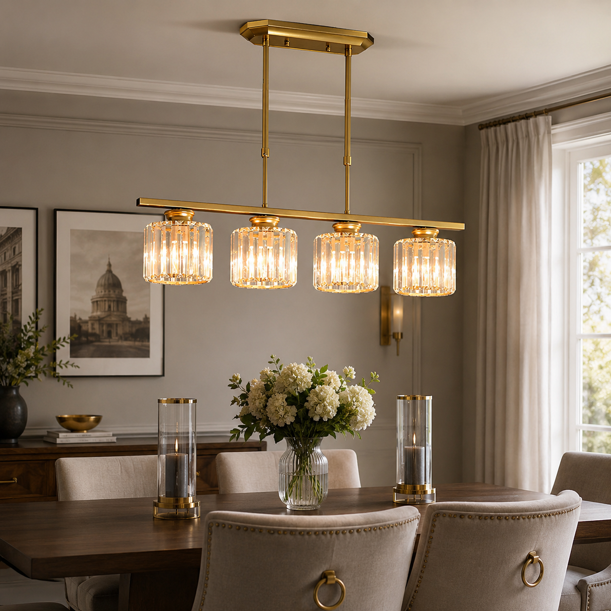 Multi-Head Glass Island Pendant & Ceiling Light for Kitchen and Dining Room