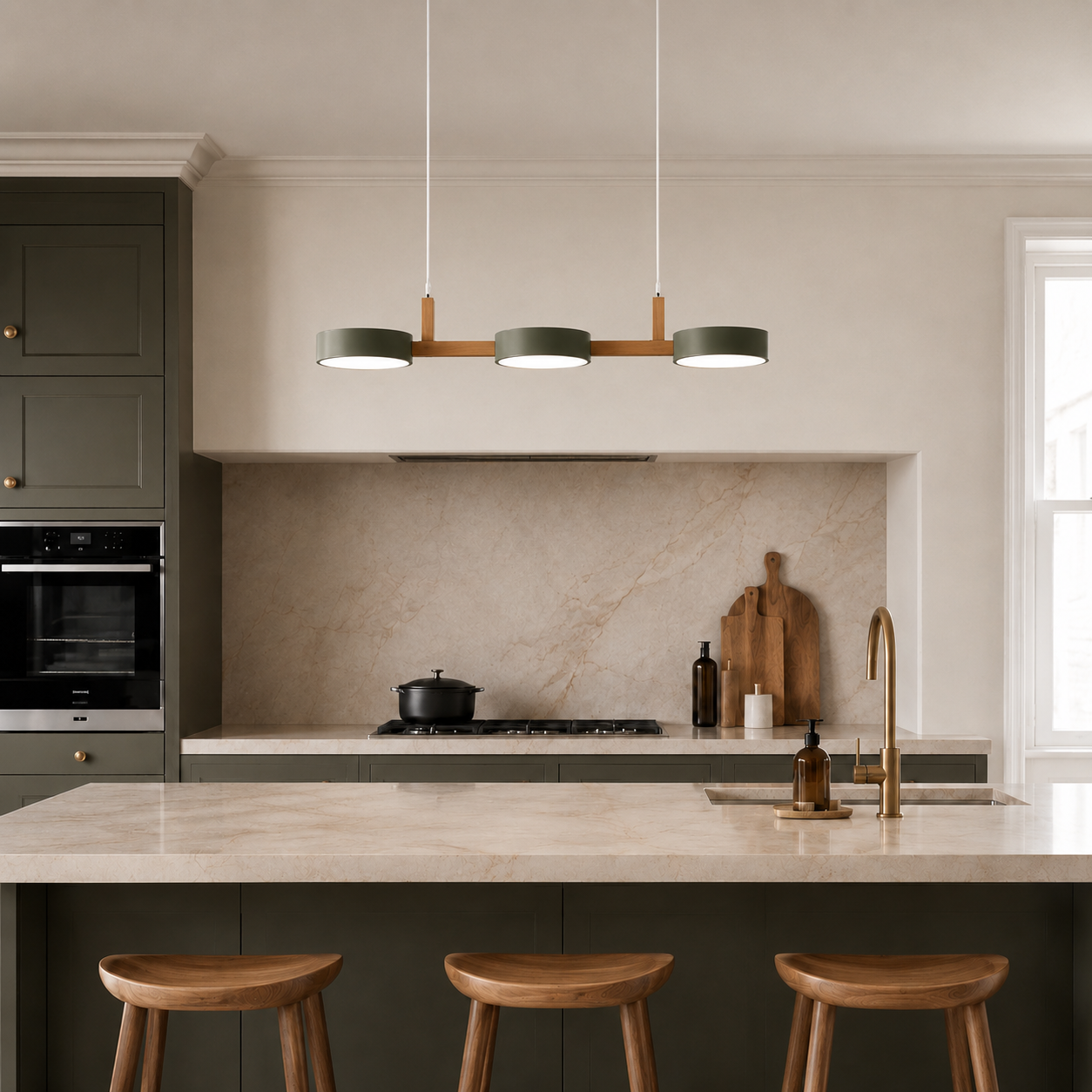 Nordic Linear Pendant Ceiling Light for Dining Room & Kitchen Island