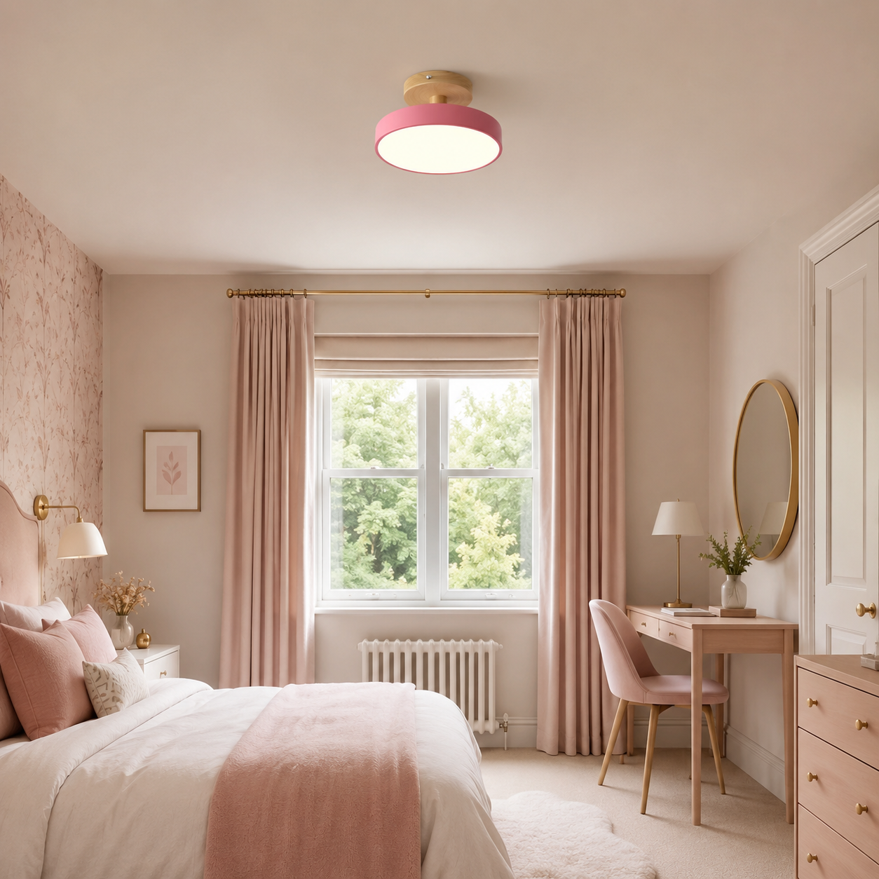 French Macaron LED Ceiling Light, Colourful Minimalist Flush Mount