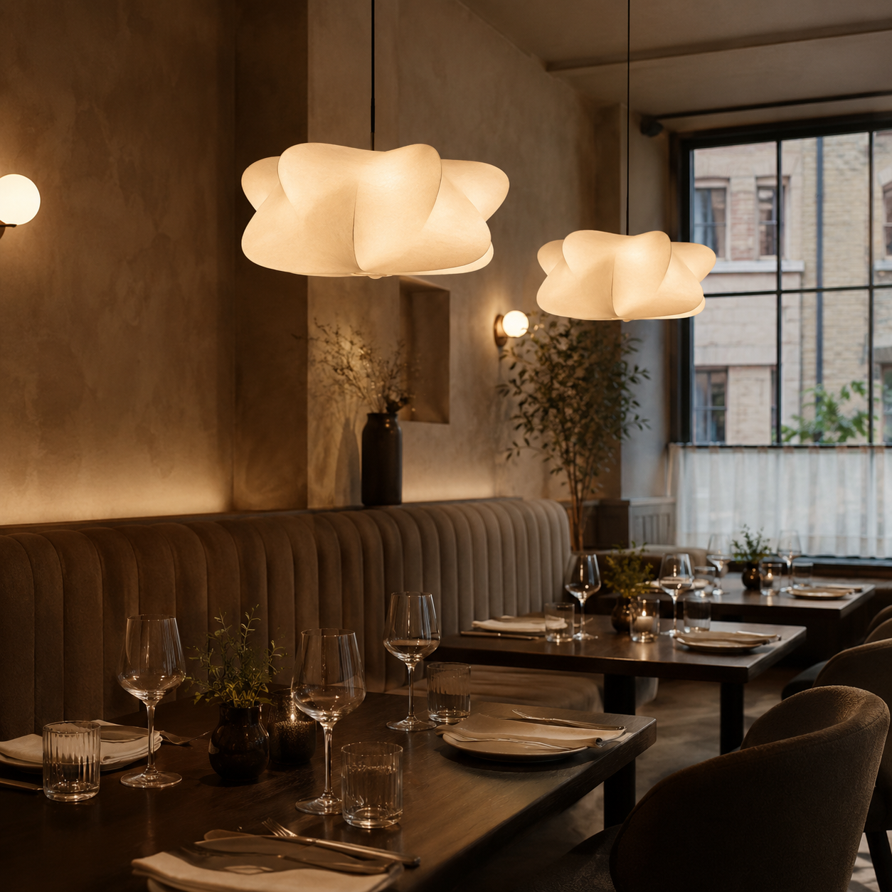 Japanese Wabi Sabi Silk Pendant Light – Minimalist Lighting for Stylish Spaces
