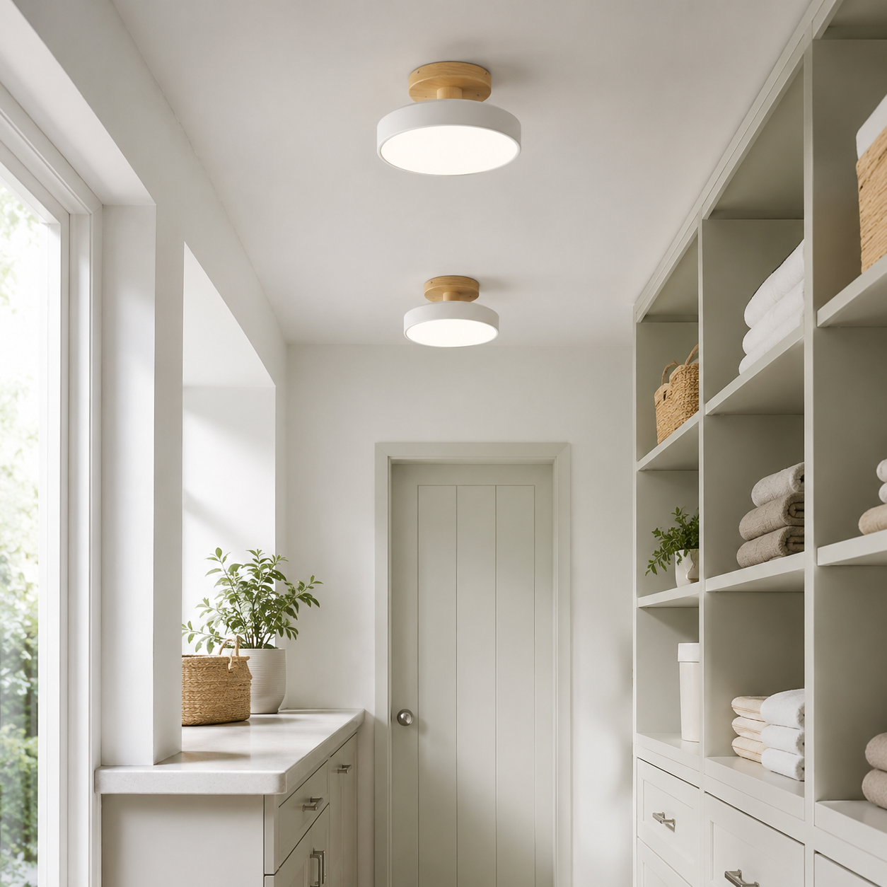 French Macaron LED Ceiling Light, Colourful Minimalist Flush Mount