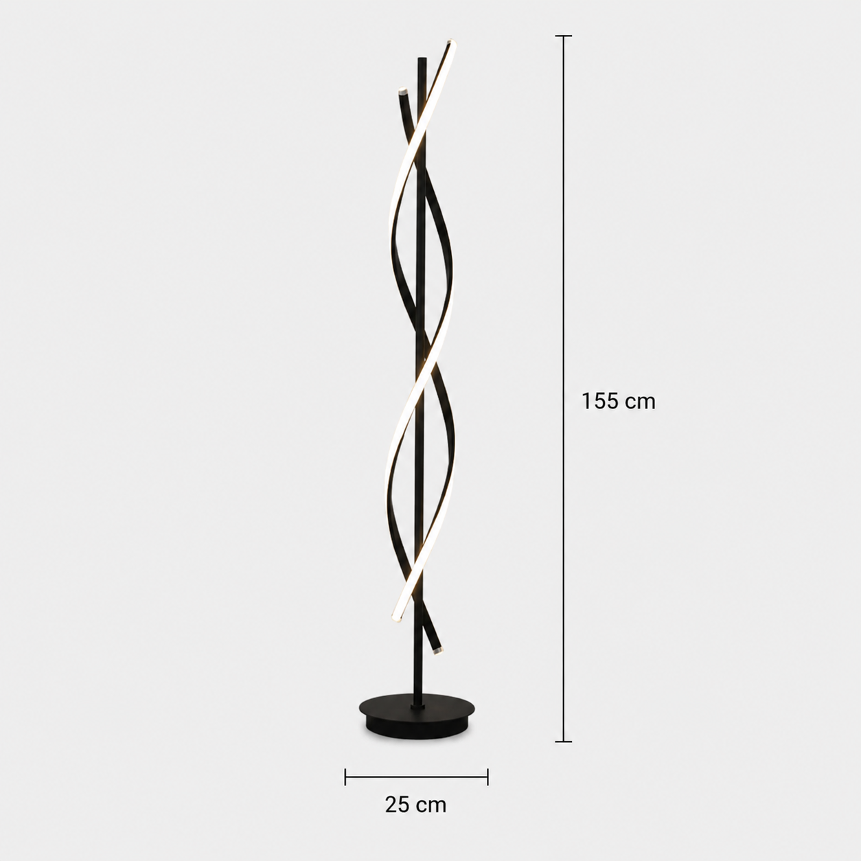 Twisted Spiral LED Floor Lamp, Modern Sculptural Standing Light