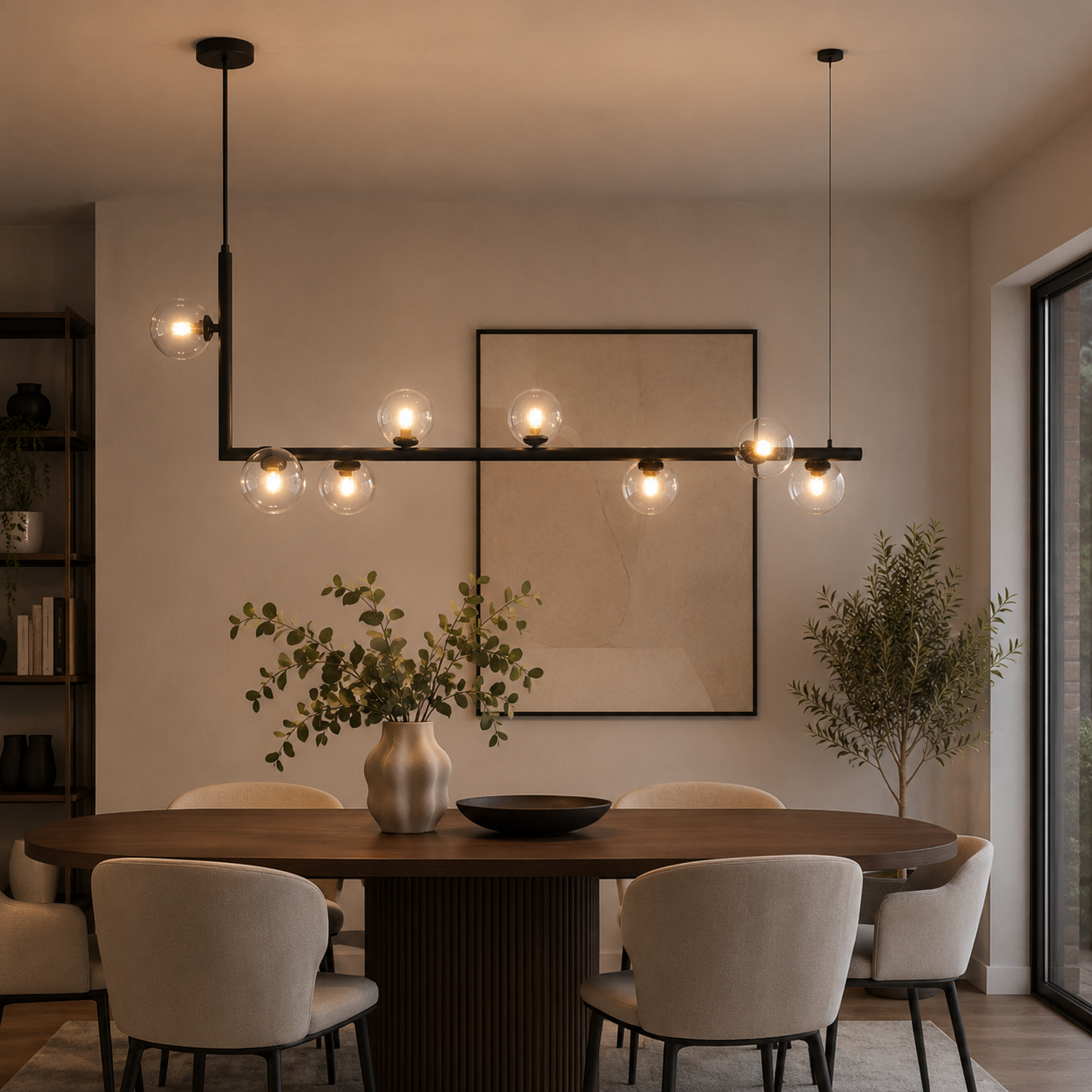 Nordic Bubble Ceiling Light – Modern Glass Globe Pendant for Kitchen & Living Room