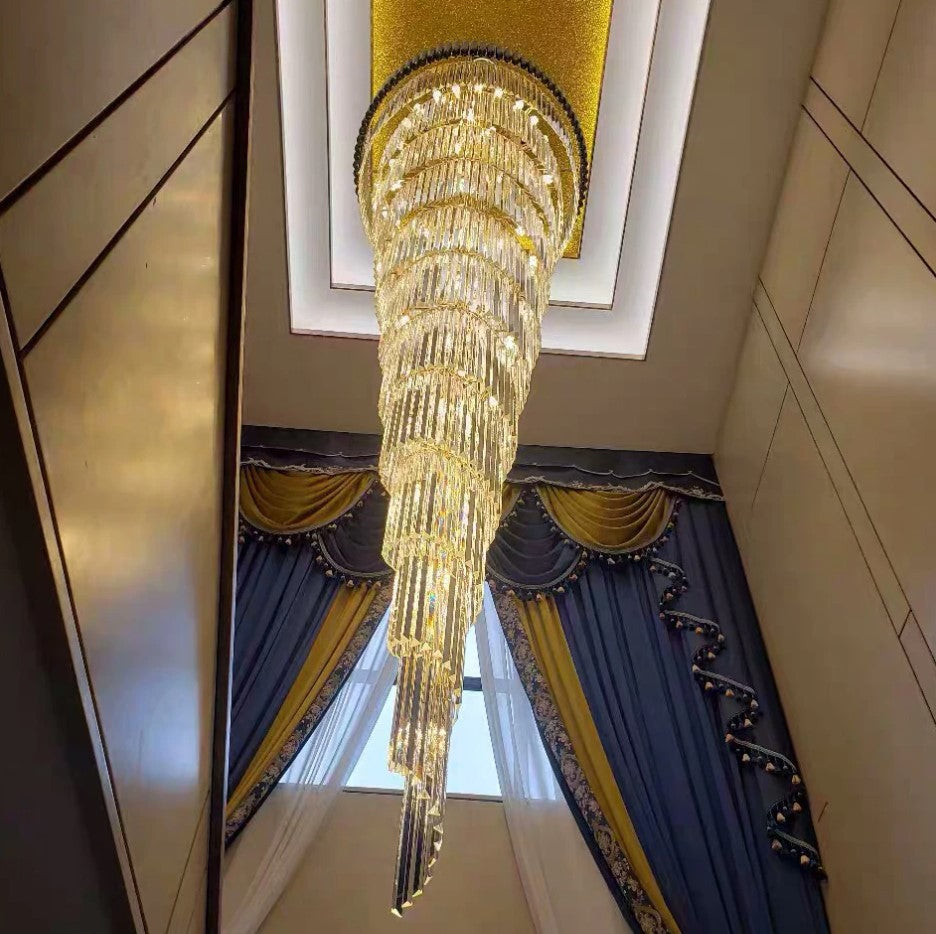 Imperial Chandelier - Grand Luxury Crystal LED Pendant Light for Staircases & Lobbies