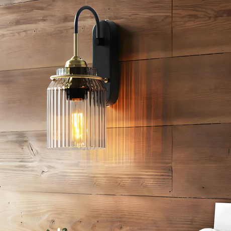 Industrial Glass Shade Funnel Wall Lamps 1