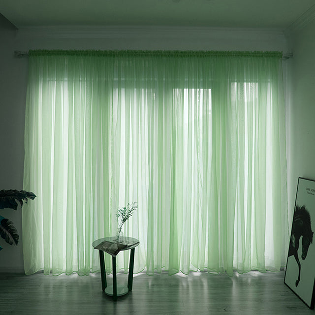 Solid Voile Window Curtain - Lightweight Polyester Design
