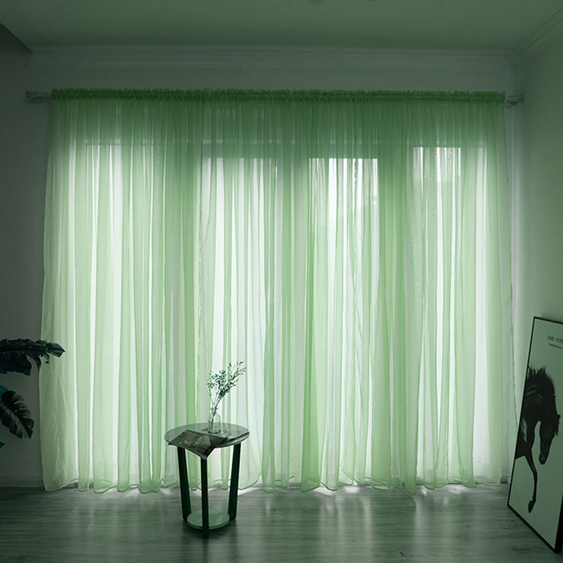 Solid Voile Window Curtain - Lightweight Polyester Design