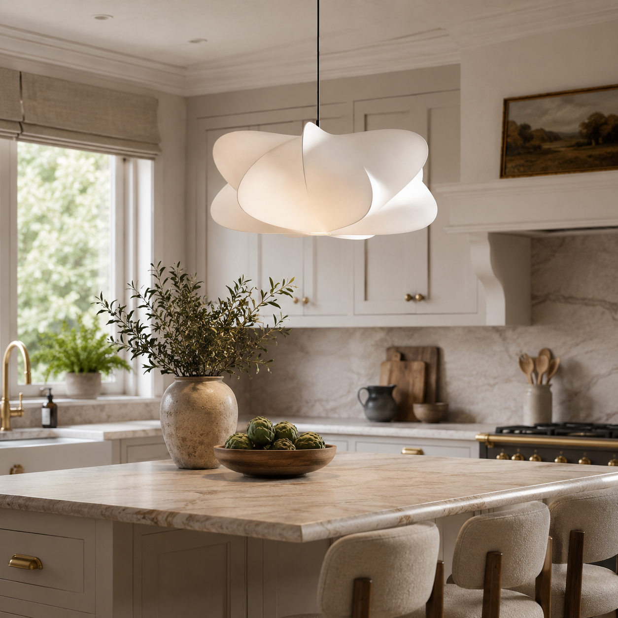 Japanese Wabi Sabi Silk Pendant Light – Minimalist Lighting for Stylish Spaces