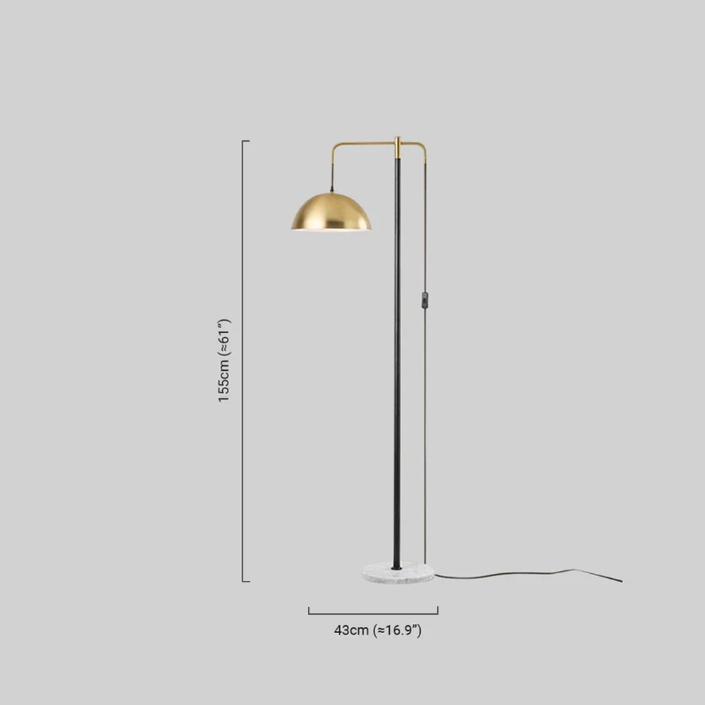 Modern Black Floor Lamp Metal Hooded Living Room-4
