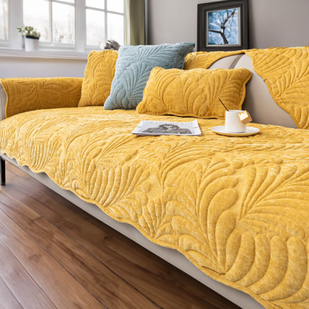 Leaf Cotton Mat Anti-scratch Protective Couch Cover 70x210