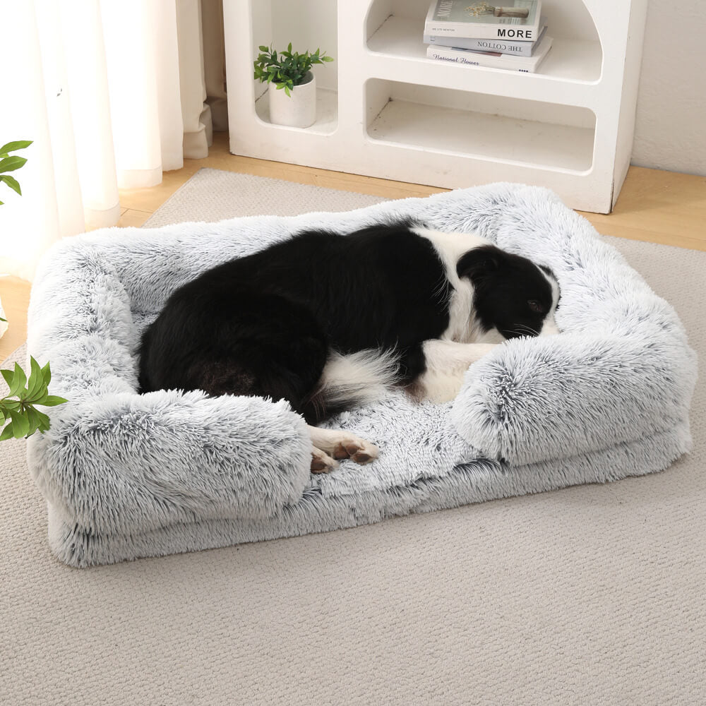 Plush Dog Bed Soft Supportive Easy to Clean Waterproof