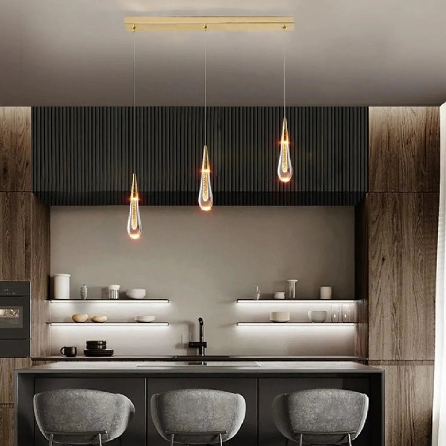 Teardrop Glass Pendant Light, Modern Cluster Ceiling Chandelier
