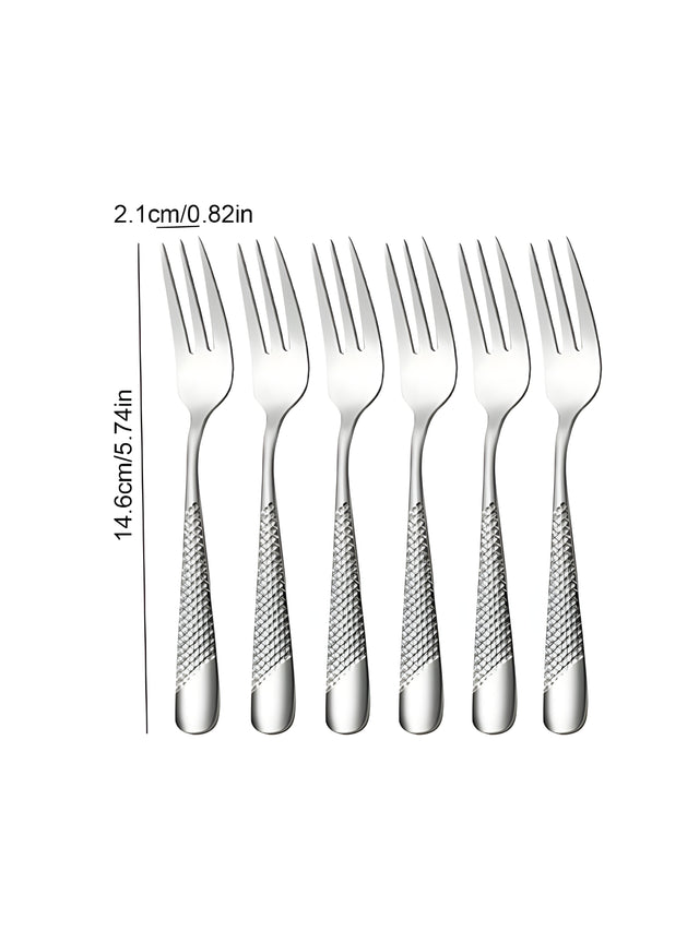 6/30 Piece Stainless Steel Silver Cutlery Set with Elegant Design