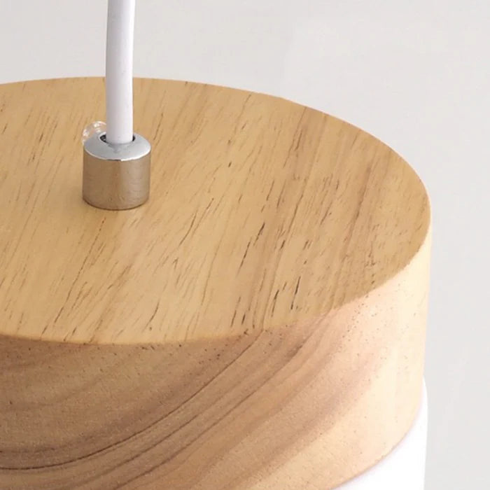 Macaron Mini Pendant Light, Wood Top Loft Ceiling Lamp