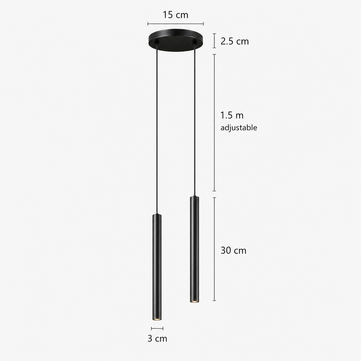 Black Cylinder Pendant Light, Nordic LED Ceiling Lamp for Kitchen Island & Dining Table