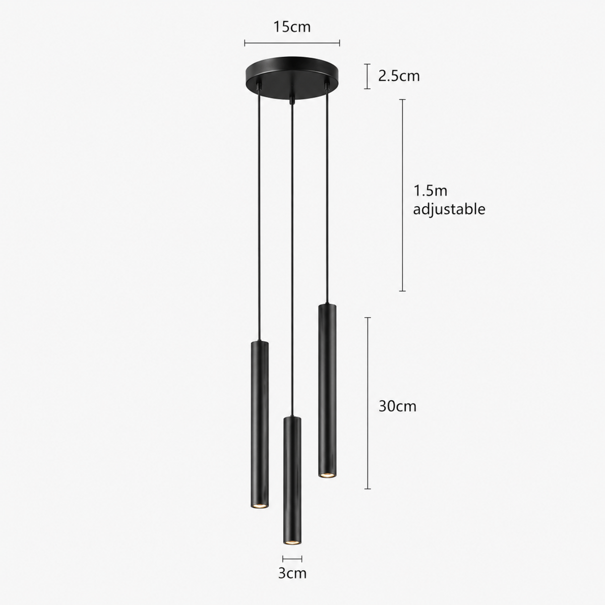 Black Cylinder Pendant Light, Nordic LED Ceiling Lamp for Kitchen Island & Dining Table