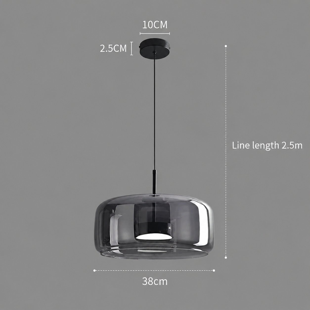 Retro Tinted Glass Pendant Light, Amber, Smoke or Clear Ceiling Lamp