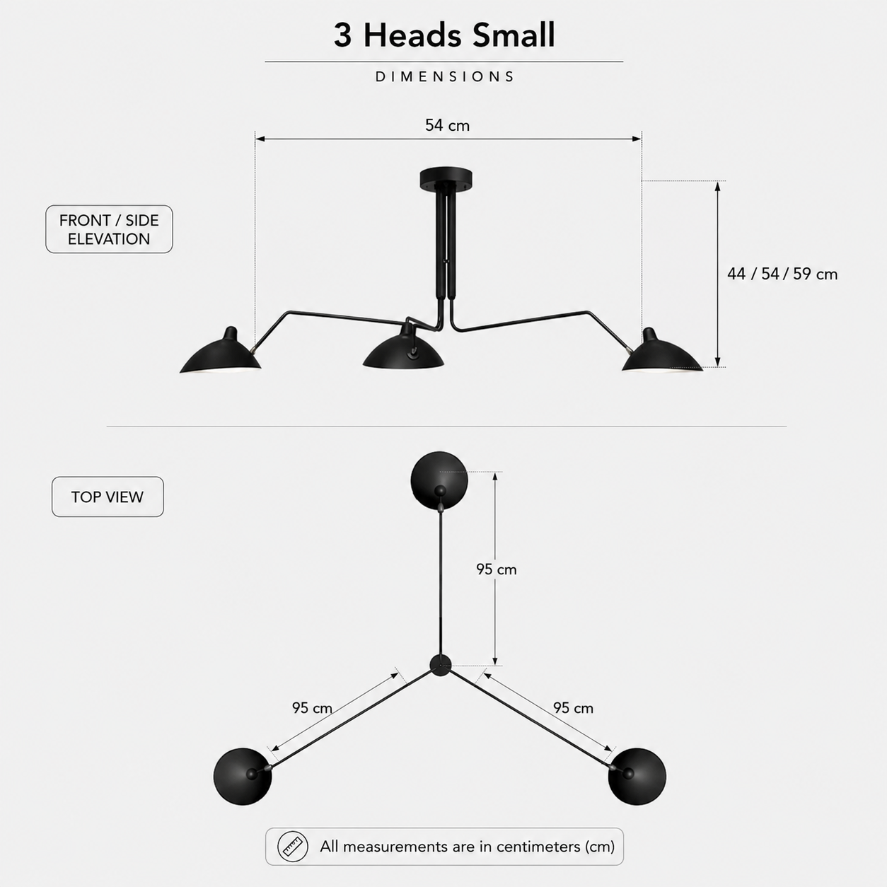 Spider Chandelier, Mid-Century Modern Black Ceiling Light