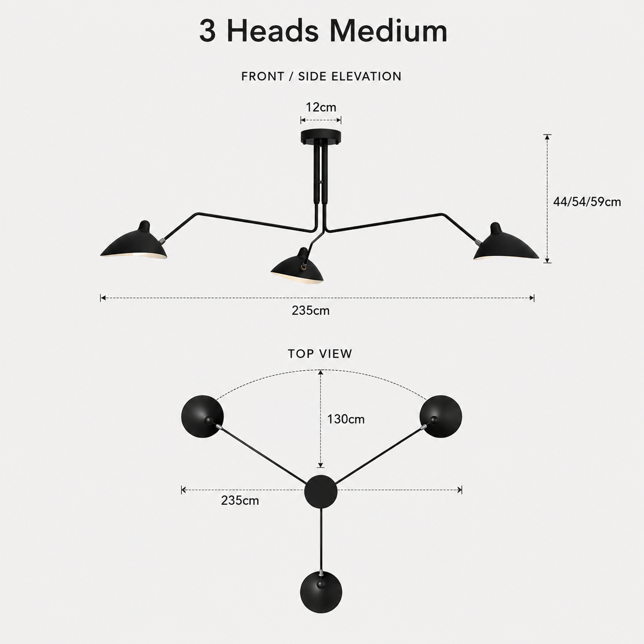 Spider Chandelier, Mid-Century Modern Black Ceiling Light