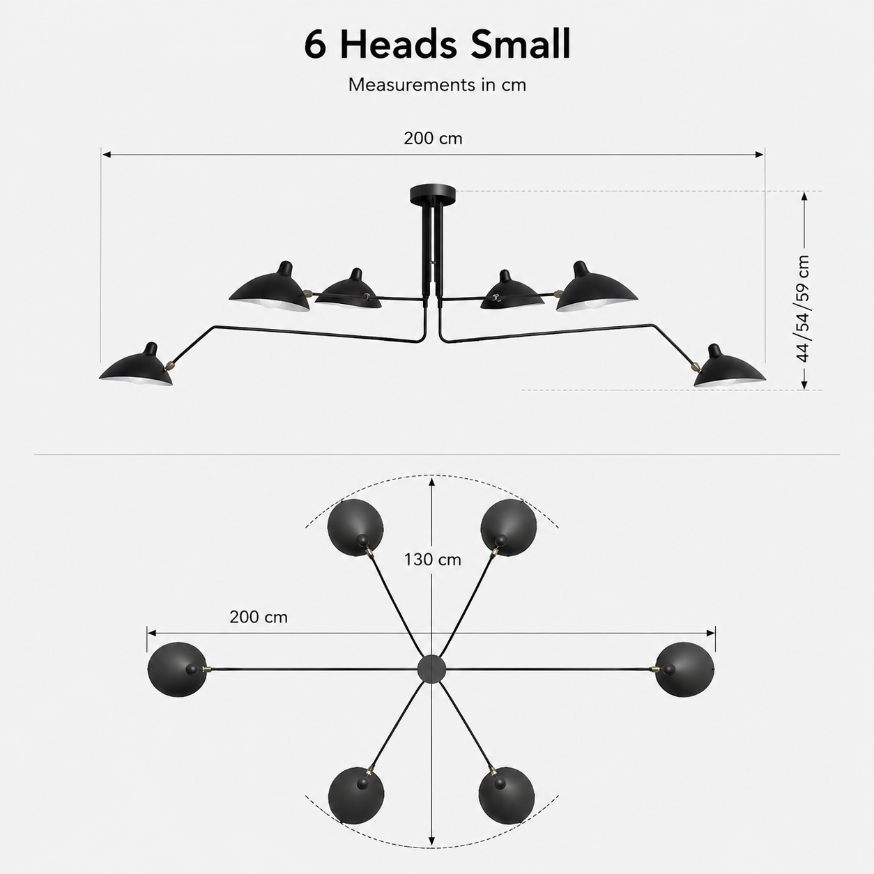 Spider Chandelier, Mid-Century Modern Black Ceiling Light