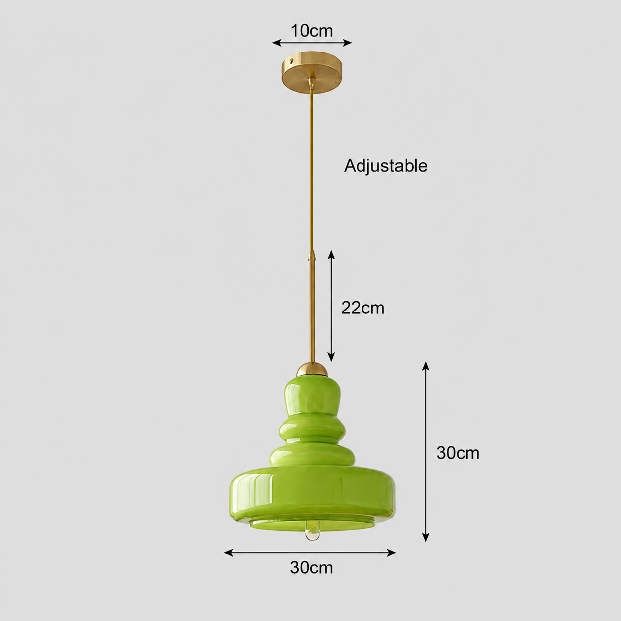Vintage Glass Gourd Pendant Light, Retro Coloured Ceiling Lamp