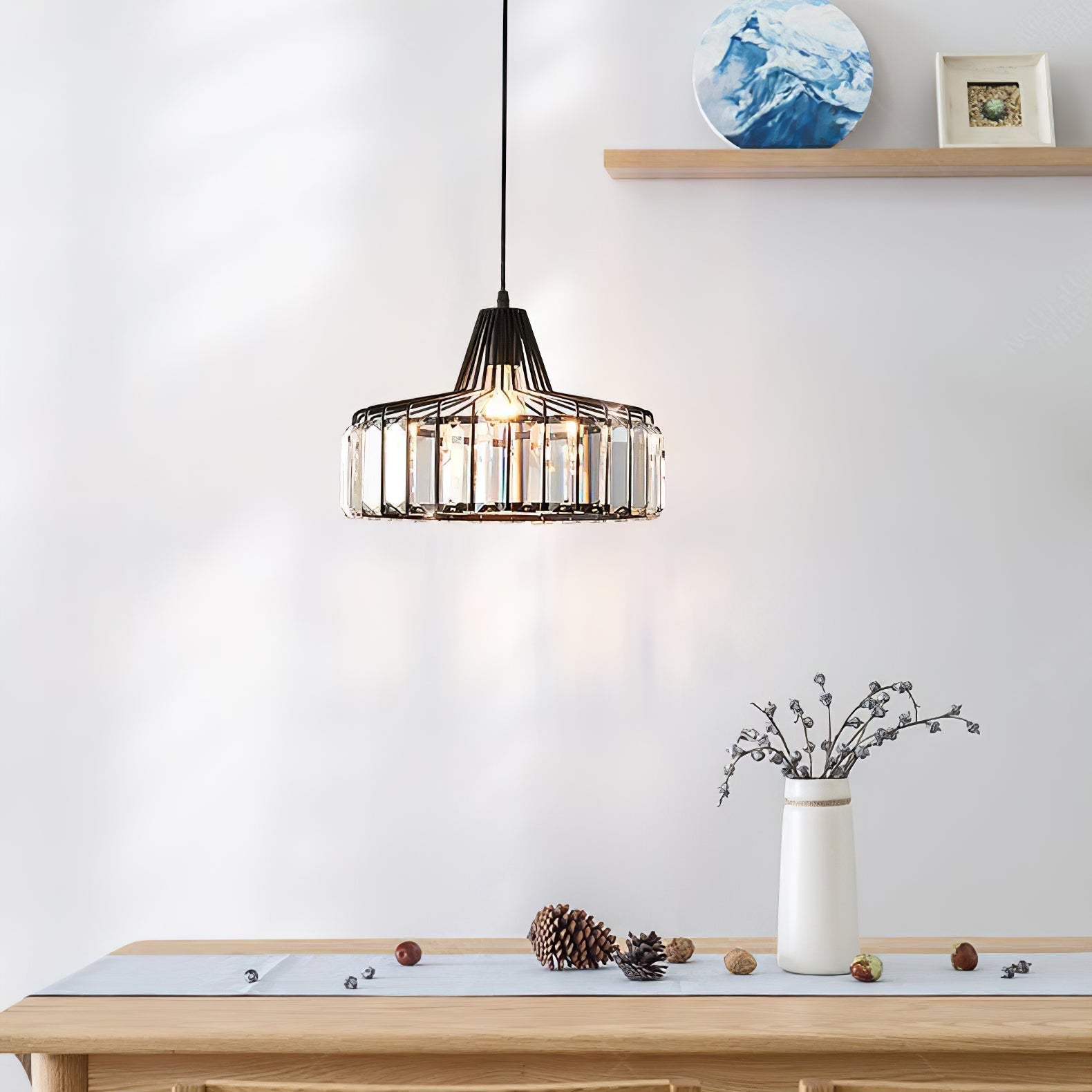 Modern Black Crystal Pendant Light 12
