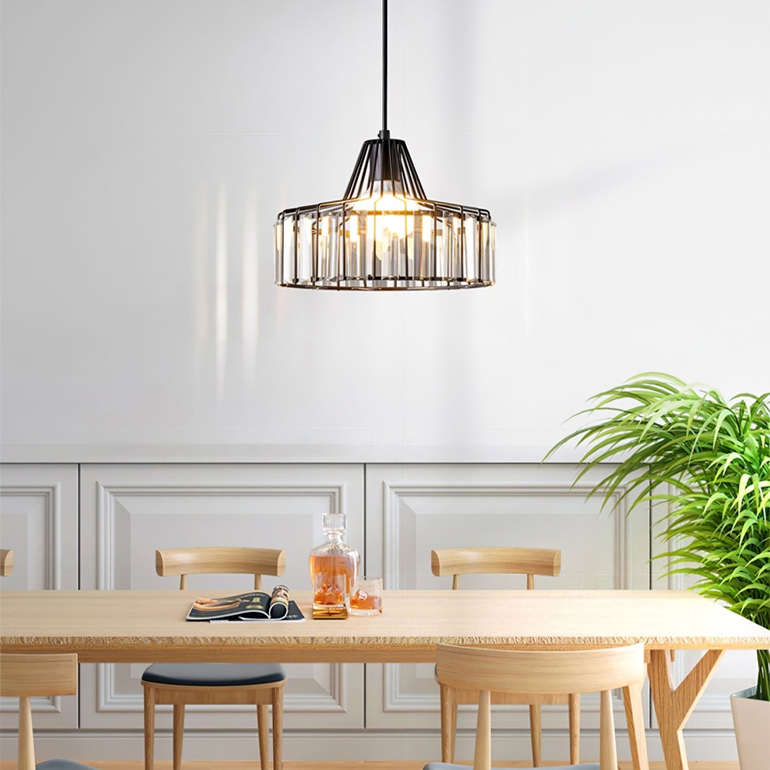 Modern Black Crystal Pendant Light 3