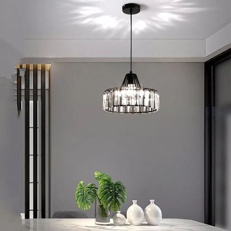 Modern Black Crystal Pendant Light 7