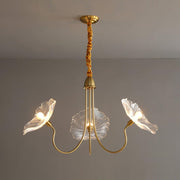 Modern Lotus Leaf Glass Living Room Chandelier 0