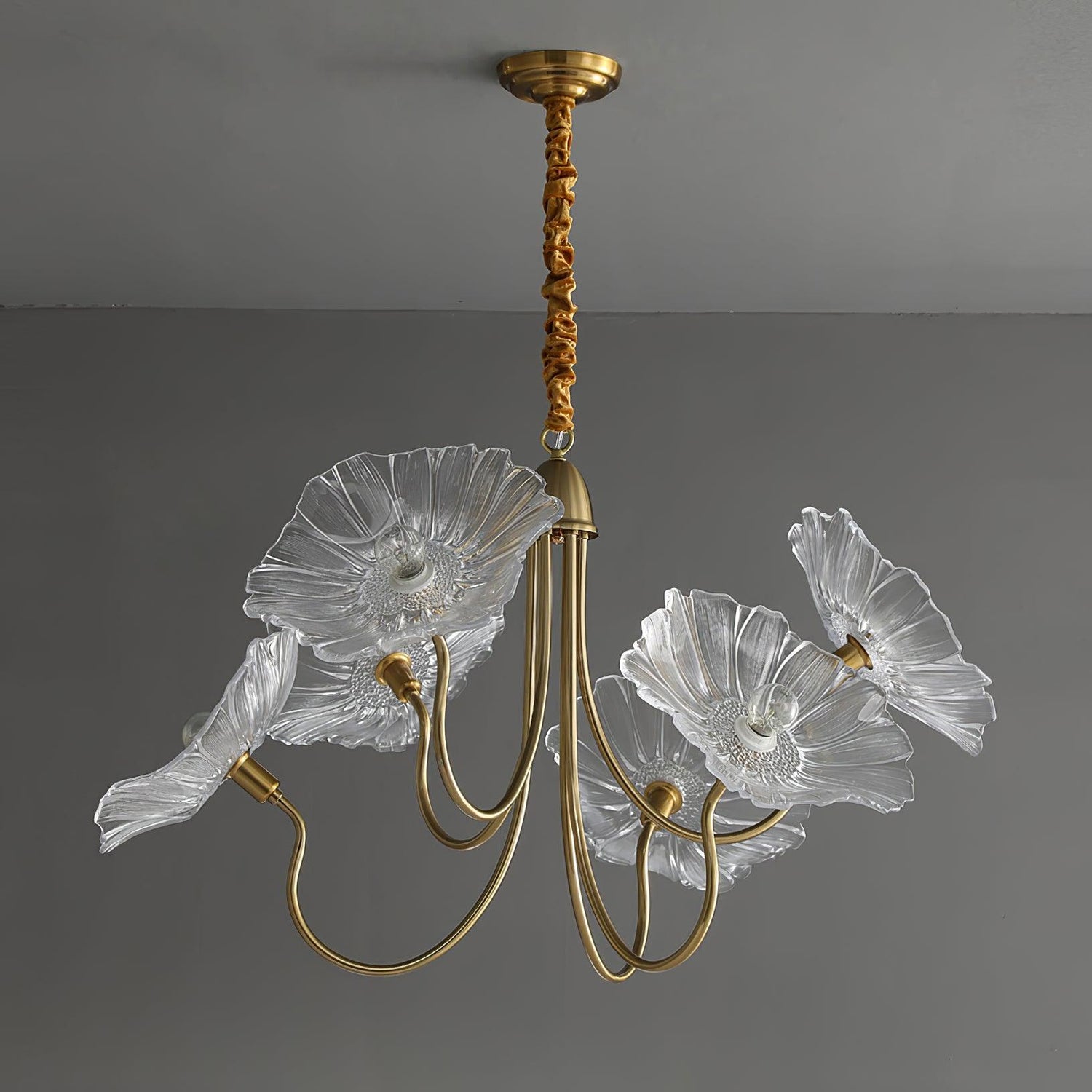 Modern Lotus Leaf Glass Living Room Chandelier 1