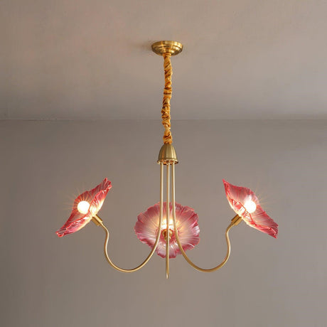 Modern Lotus Leaf Glass Living Room Chandelier 10