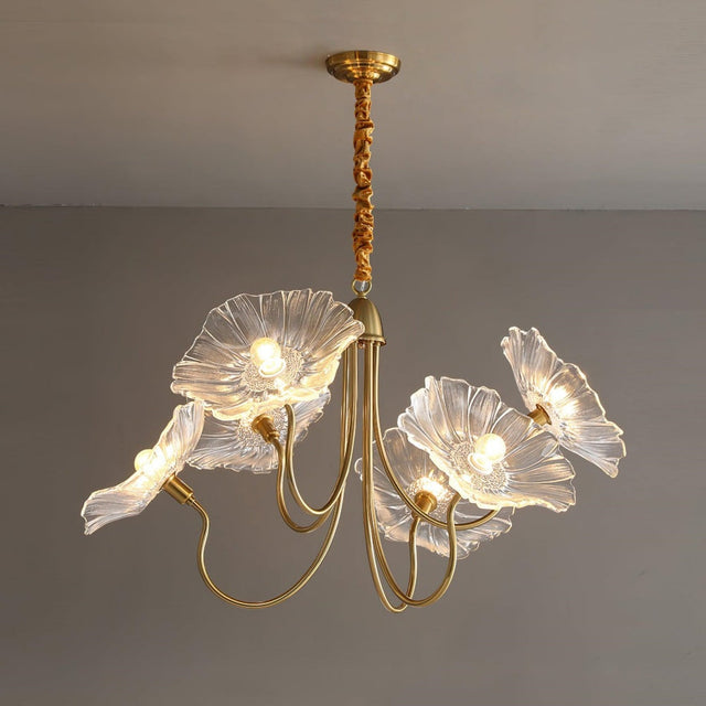 Modern Lotus Leaf Glass Living Room Chandelier 3