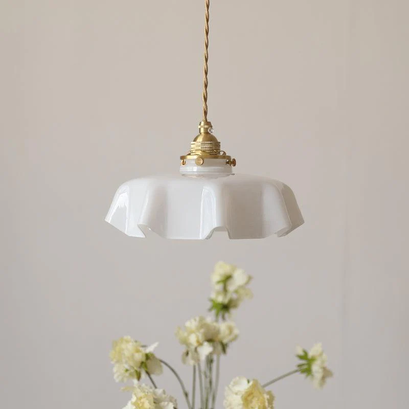 Modern Romantic Glass Ribbon Edge Pendant Light 1