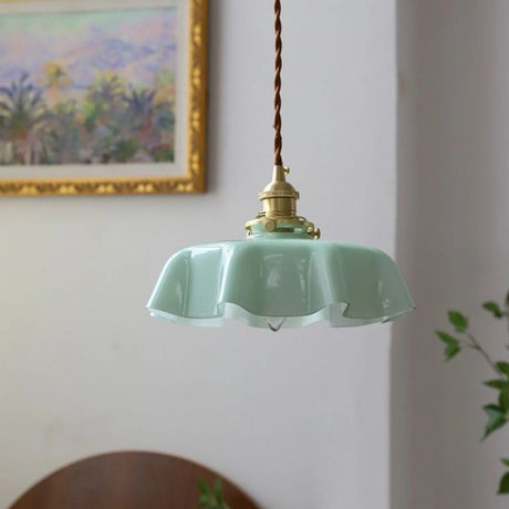 Modern Romantic Glass Ribbon Edge Pendant Light 10