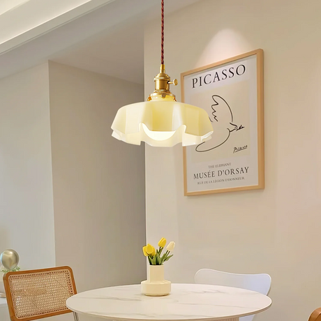 Modern Romantic Glass Ribbon Edge Pendant Light 4