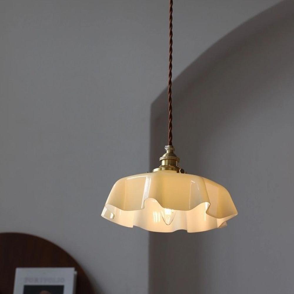 Modern Romantic Glass Ribbon Edge Pendant Light 6
