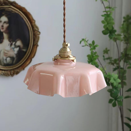 Modern Romantic Glass Ribbon Edge Pendant Light 9