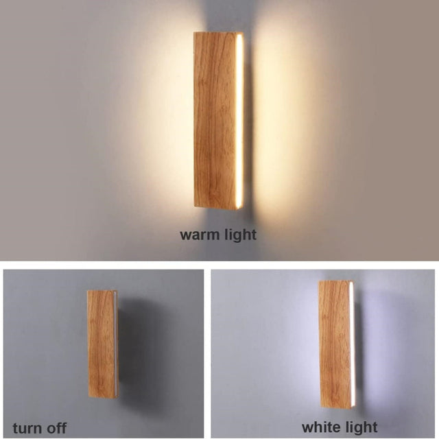 Modern Rotatable Wood Hallway LED Wall Lights 5