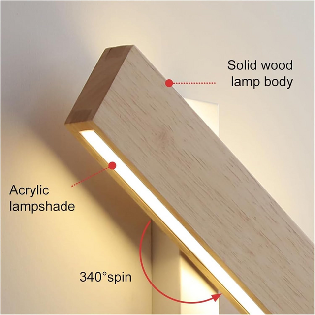 Modern Rotatable Wood Hallway LED Wall Lights 7